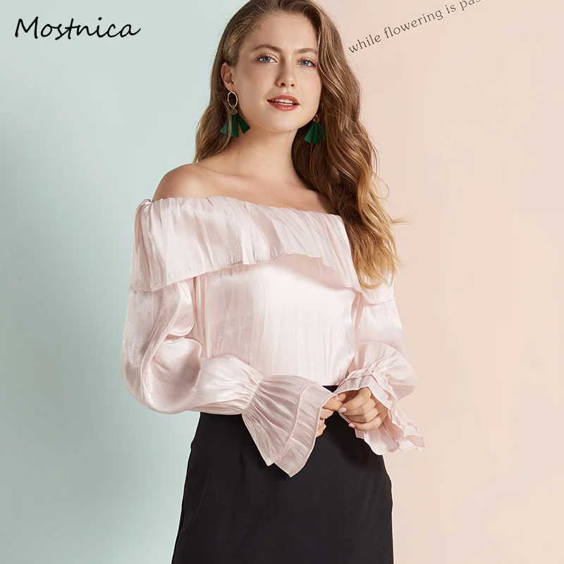 Mostnica Summer Sexy Off Shoulder Velvet Women Blouses Sollid Ruffled Flat Shoulders Slash Neck High Street Shirts for Lady
Mostnica Summer Sexy Off Shoulder Velvet Women Blouses Sollid Ruffled Flat Shoulders Slash Neck High Street Shirts for Lady