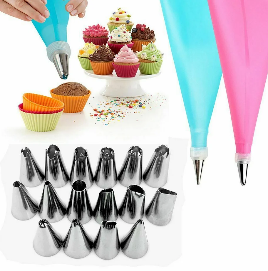 18 PCS/Set Pastry Bag Nozzles Tips DIY Icing Piping Cream Reusable Pastry Bags +16 Nozzle Set Cake Decorating Tools
18 PCS/Set Pastry Bag Nozzles Tips DIY Icing Piping Cream Reusable Pastry Bags +16 Nozzle Set Cake Decorating Tools