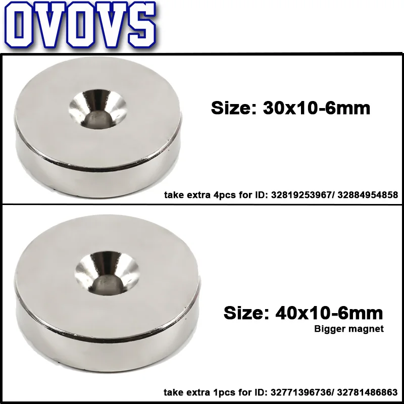 1Pcs 30x10mm or 40x10mm hole 6mm N35 Super Strong Round Neodymium Magnet for Led Search Light
1Pcs 30x10mm or 40x10mm hole 6mm N35 Super Strong Round Neodymium Magnet for Led Search Light