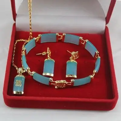 FREE SHIPPING>> new hot Fine Blue jade pendant necklace bracelet earrings sets AAA k41
FREE SHIPPING>> new hot Fine Blue jade pendant necklace bracelet earrings sets AAA k41