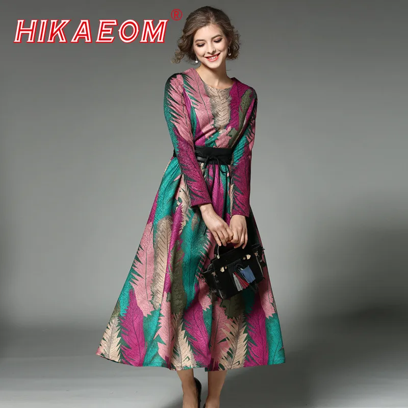 high-end womens dresses new arrival vestido longo de festa 2017 spring new sashes o neck long peacock feather grand print dress
high-end womens dresses new arrival vestido longo de festa 2017 spring new sashes o neck long peacock feather grand print dress