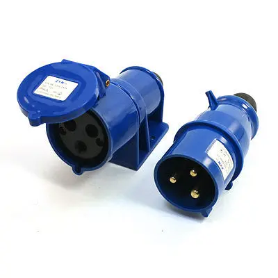 

IEC309-2 32A 220-240V 2P+E IP44 3 Pin Plug w Waterproof Coupler Socket