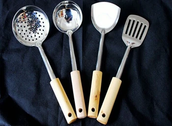 4pcs/lot Wood Handle Stainless Steel Kitchen Tools Set With Turner Spatula Soup Ladle Colander Free Shipping
4pcs/lot Wood Handle Stainless Steel Kitchen Tools Set With Turner Spatula Soup Ladle Colander Free Shipping