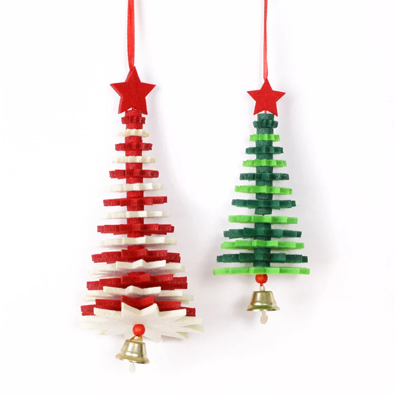 Christmas decoration felt christmas tree hanging ornament with bell in traditional style
Christmas decoration felt christmas tree hanging ornament with bell in traditional style