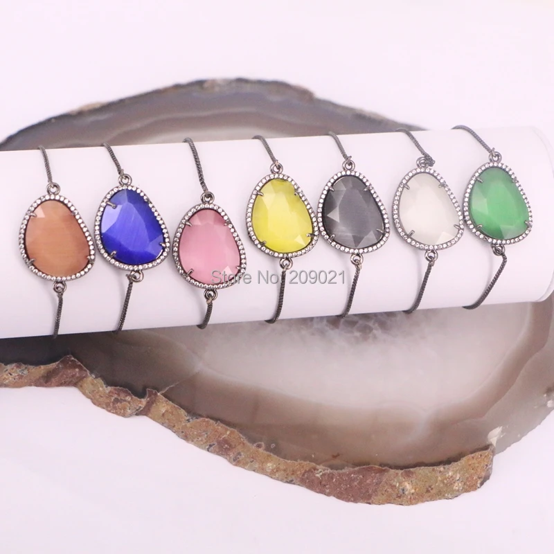New Style ~10Pcs Sparkly CZ micro pave setting cat eye stone charm chain bracelet
New Style ~10Pcs Sparkly CZ micro pave setting cat eye stone charm chain bracelet