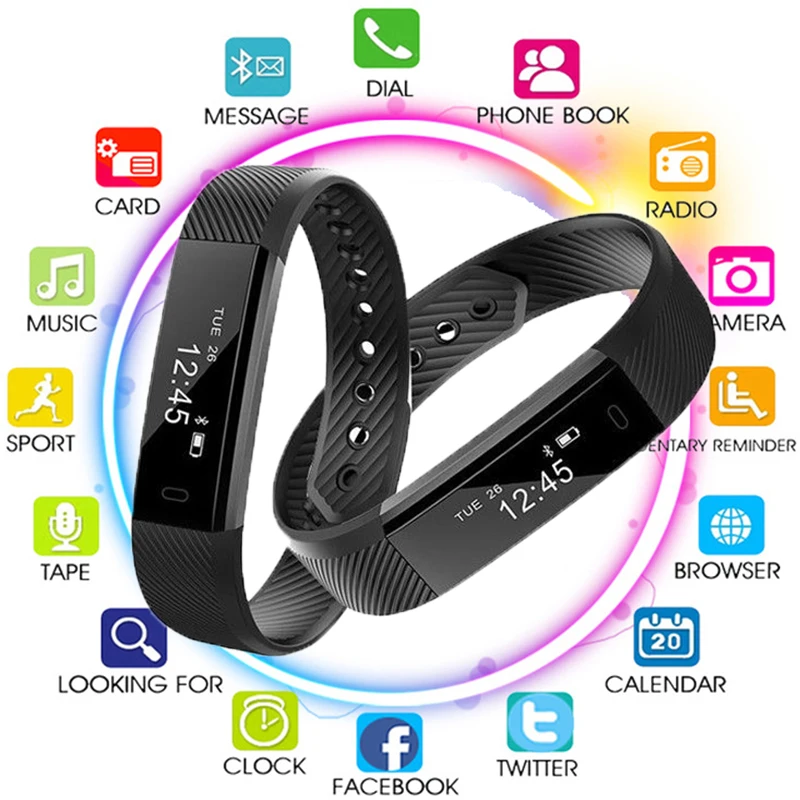 Smartband ID115 Smart Bracelet Fitness Tracker Pedometer Bluetooth Sleep Monitor Alarm Clock Sports Smart Watch For Android IOS
Smartband ID115 Smart Bracelet Fitness Tracker Pedometer Bluetooth Sleep Monitor Alarm Clock Sports Smart Watch For Android IOS