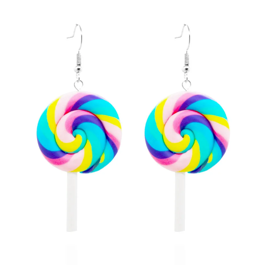 Rainbow Swirl Lollipop Drop Earrings for Women Fashion Accessories Girl DIY Handmade Creative Dangle Earrings Jewelry Gift
Rainbow Swirl Lollipop Drop Earrings for Women Fashion Accessories Girl DIY Handmade Creative Dangle Earrings Jewelry Gift