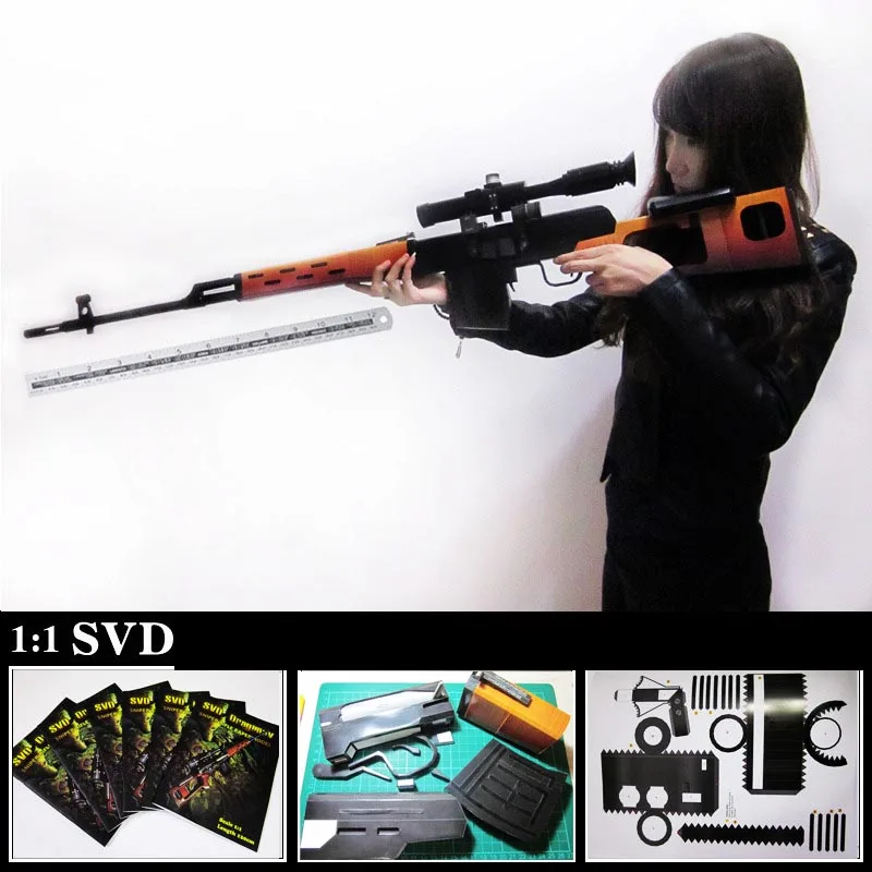 Difficulty DIY for Grownups Scale 1:1 SVD Dragunov Sniper Rifle 3D Paper Gun Model Assembly Toy Handmade Ornaments Gifts A306
Difficulty DIY for Grownups Scale 1:1 SVD Dragunov Sniper Rifle 3D Paper Gun Model Assembly Toy Handmade Ornaments Gifts A306