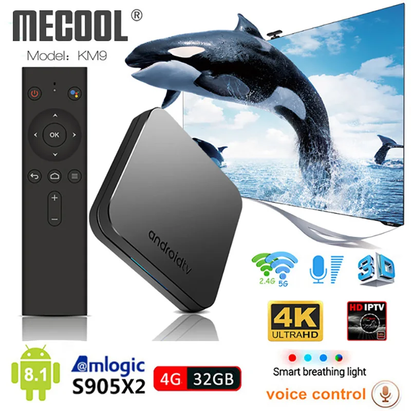 KM9 Android 9.0 Smart Voice Control S905X2 4GB DDR4 RAM 32GB ROM 2.4G/5G WiFi Bluetooth 4.1 4K Mecool Set Top Box
KM9 Android 9.0 Smart Voice Control S905X2 4GB DDR4 RAM 32GB ROM 2.4G/5G WiFi Bluetooth 4.1 4K Mecool Set Top Box
