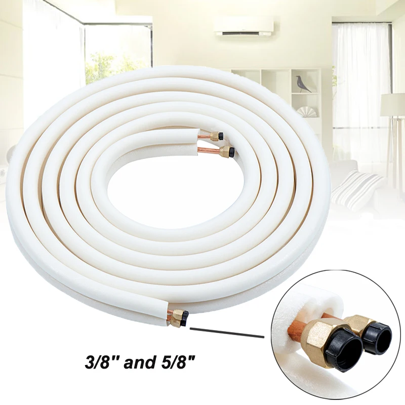 Air Conditioner Pipes Hose Fittings Pair Coil Tube Insulated Copper Pipe 13FT 3/8'' and 5/8'' Add Fluoride Refrigerant Tube
Air Conditioner Pipes Hose Fittings Pair Coil Tube Insulated Copper Pipe 13FT 3/8'' and 5/8'' Add Fluoride Refrigerant Tube