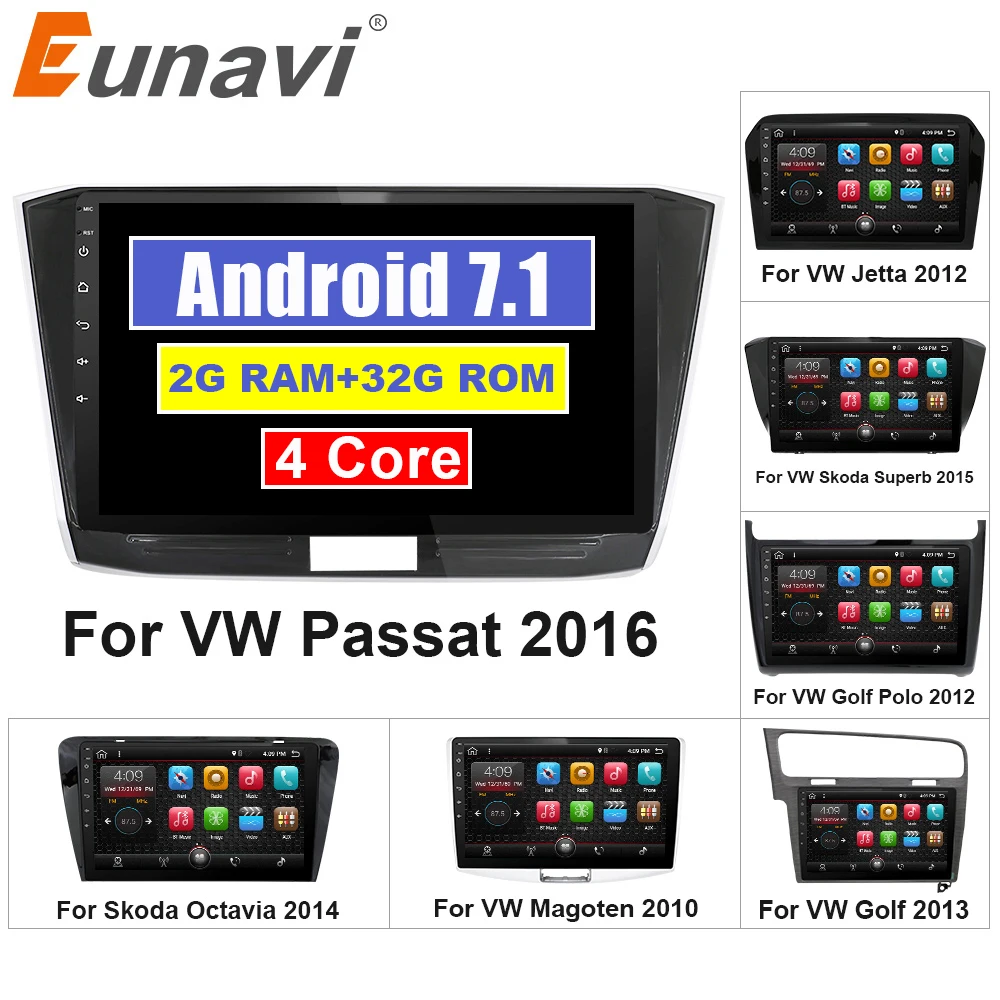 Eunavi Quad Core 2G RAM 32G ROM Android 7.1 2 din Car Radio GPS Navi For VW Skoda Magotan POLO PASSAT Golf 7 Jetta Super Octavia 
Eunavi Quad Core 2G RAM 32G ROM Android 7.1 2 din Car Radio GPS Navi For VW Skoda Magotan POLO PASSAT Golf 7 Jetta Super Octavia