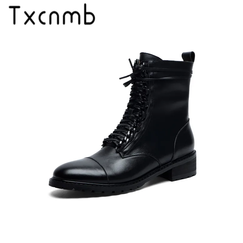 TXCNMB Size 34-40 New Brand Fashion Genuine Leather Boots Women Square Heels Ladies Ankle Boots for Women Winter Shoes Woman
TXCNMB Size 34-40 New Brand Fashion Genuine Leather Boots Women Square Heels Ladies Ankle Boots for Women Winter Shoes Woman