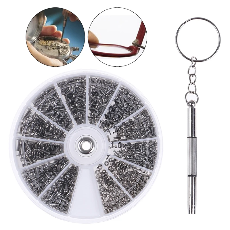 600Pcs Screws Nuts Repair Kits 12 Kinds Stainless Steel Tiny Hex Assortment Kit + Screwdriver For Glasses Sunglass Watch
600Pcs Screws Nuts Repair Kits 12 Kinds Stainless Steel Tiny Hex Assortment Kit + Screwdriver For Glasses Sunglass Watch