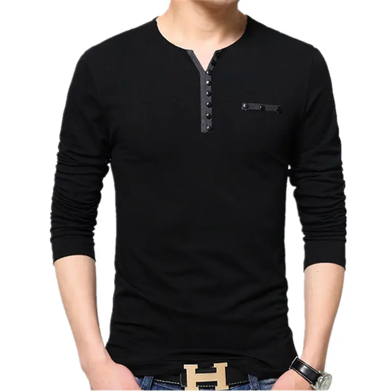 Mens T Shirts 2018 Spring Casual Long Sleeve T Shirts Men Black Button Henry Collar Fitness Slim Fit Cotton Tshirt Plus Size
Mens T Shirts 2018 Spring Casual Long Sleeve T Shirts Men Black Button Henry Collar Fitness Slim Fit Cotton Tshirt Plus Size