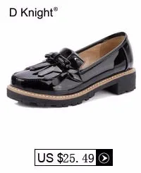 Oxford Shoes For Women Summer Tassel Bow Pumps Patent Leather Platform Creepers Shoes Woman Slip On Thick High Heels Loafers E72