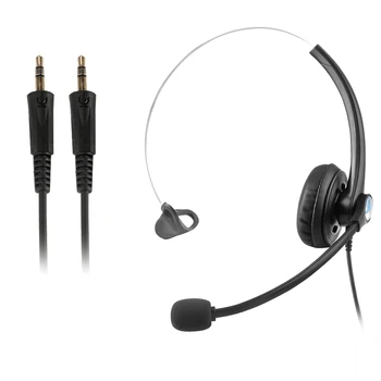 Call Center Headset With Microphone Dual 3.5mm Jack Telephone Voice Operator Office Headphones Noise Reduction For Computer PC