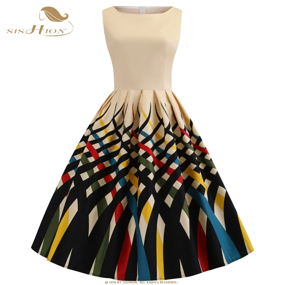 SISHION 2019 Women L-4XL Plus Size Dress VD1094 Sleeveless Cotton Geometric A Line Swing Retro Rockabilly Vintage Dress
SISHION 2019 Women L-4XL Plus Size Dress VD1094 Sleeveless Cotton Geometric A Line Swing Retro Rockabilly Vintage Dress