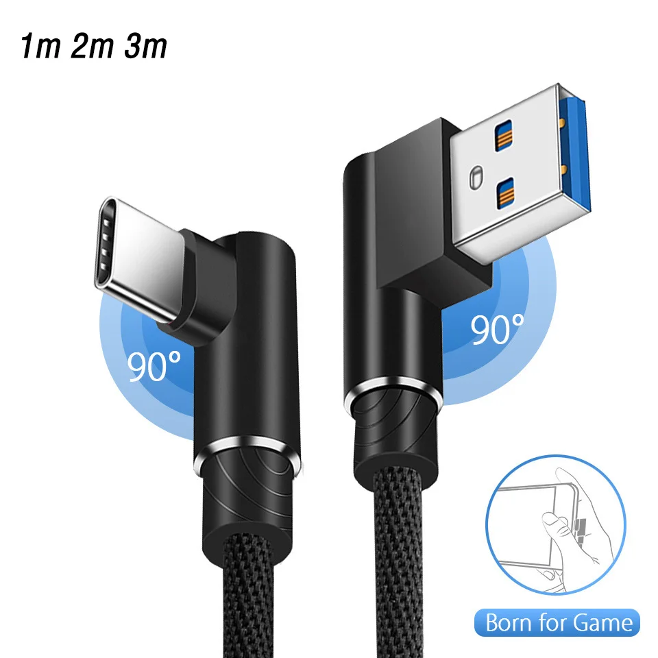 90 Degree USB Type C Cable 3m 2m 1m USB-C Cable Charging Wire Cord Gaming for Nintendo Switch Samsung Galaxy A70 A50 Xiaomi Mi9
90 Degree USB Type C Cable 3m 2m 1m USB-C Cable Charging Wire Cord Gaming for Nintendo Switch Samsung Galaxy A70 A50 Xiaomi Mi9