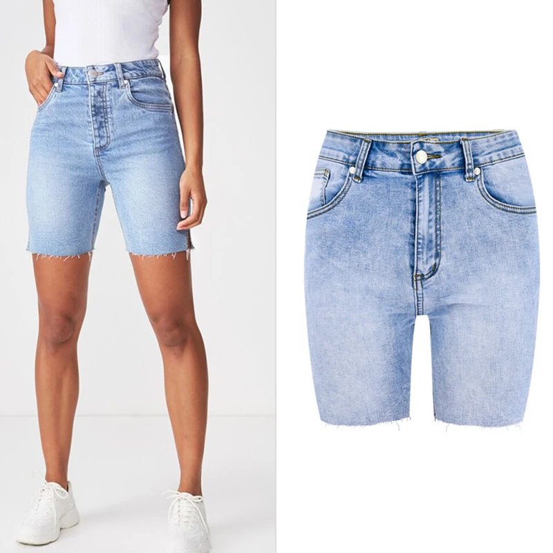 High Quality Women Short Jeans High Waisted Knee Lenght Denim Shorts Women Casual Cotton Denim Stretch Jeans Shorts 2019 Spring
High Quality Women Short Jeans High Waisted Knee Lenght Denim Shorts Women Casual Cotton Denim Stretch Jeans Shorts 2019 Spring