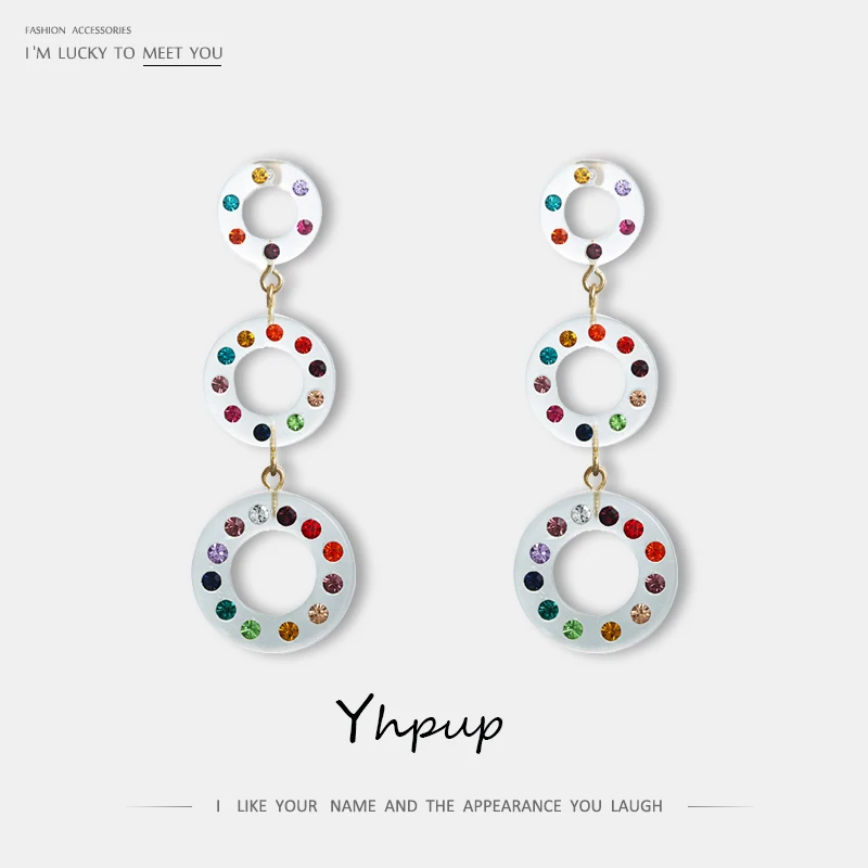 Yhpup Trendy Brand Resin Acrylic Round Geometric Round Long Dangle Earrings Colorful Rhinestone Brincos for Women Party Jewelry
Yhpup Trendy Brand Resin Acrylic Round Geometric Round Long Dangle Earrings Colorful Rhinestone Brincos for Women Party Jewelry