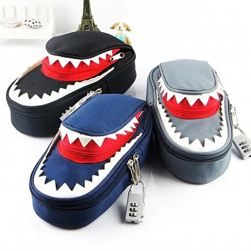 Super Large Capacity Creative Shark Canvas School Pencil Case Pencil Bag Pen Bag with Code Lock
Super Large Capacity Creative Shark Canvas School Pencil Case Pencil Bag Pen Bag with Code Lock