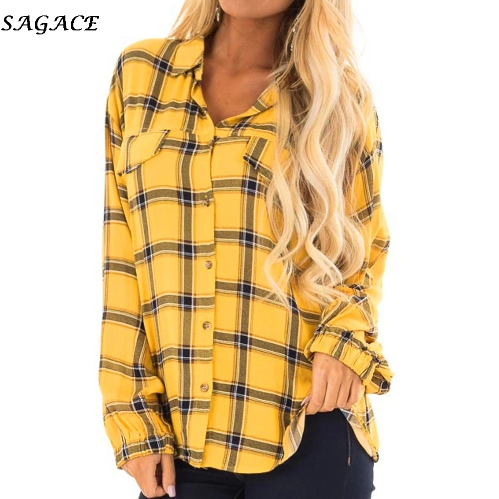 SAGACE Fashion Women shirts and blouses 2018 Summer,Autumn,Spring new casual Plaid women shirt long sleeves for office work
SAGACE Fashion Women shirts and blouses 2018 Summer,Autumn,Spring new casual Plaid women shirt long sleeves for office work
