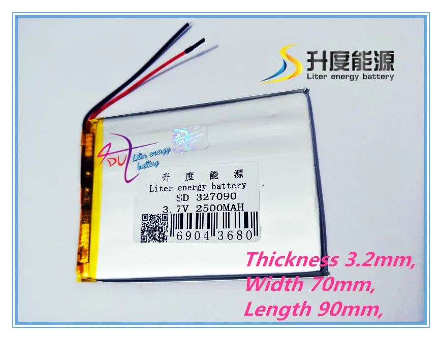 SD CE, Rohs, MSDS approved lipo battery 3.7v 327090 battery for tablet pc 2500mah
SD CE, Rohs, MSDS approved lipo battery 3.7v 327090 battery for tablet pc 2500mah