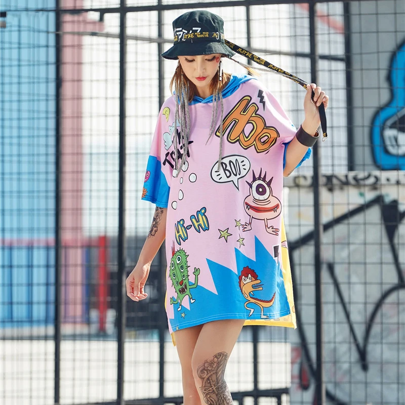 Cartoon 2018 Streetwear Long Top Summer Europe Fashion Graffiti Street Female Loose Printing Long T-shirt Hip Hop Short Sleeve
Cartoon 2018 Streetwear Long Top Summer Europe Fashion Graffiti Street Female Loose Printing Long T-shirt Hip Hop Short Sleeve