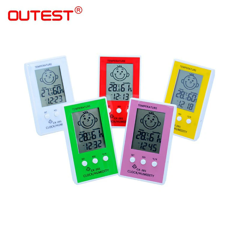 OUTEST CX-201 Digital Thermometer Hygrometer Electronic LCD Temperature Humidity Meter Weather Station baby face smile happy
OUTEST CX-201 Digital Thermometer Hygrometer Electronic LCD Temperature Humidity Meter Weather Station baby face smile happy