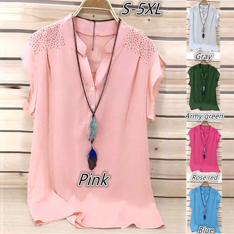 Women Fashion Cotton Ladies Hot Drill Ruffles Short Sleeve Stand Collar Pullover Tops Shirt Drop Shipping 2018 NEW Fashion
Women Fashion Cotton Ladies Hot Drill Ruffles Short Sleeve Stand Collar Pullover Tops Shirt Drop Shipping 2018 NEW Fashion