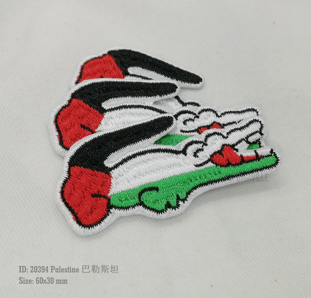 New Crocodiles of Palestine Iron on Patches Embroidered Eco-friendly Handmade Patch 3D Appliqued for Clothing Parch Custom logo
New Crocodiles of Palestine Iron on Patches Embroidered Eco-friendly Handmade Patch 3D Appliqued for Clothing Parch Custom logo