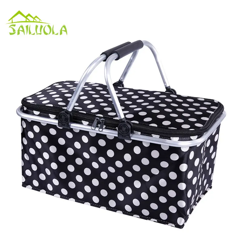 New 1pc Multi Colors Option Storage Basket Aluminum Frame Folding Picnic Baskets Foldable Shopping Cooler Basket 46x28x24cm
New 1pc Multi Colors Option Storage Basket Aluminum Frame Folding Picnic Baskets Foldable Shopping Cooler Basket 46x28x24cm