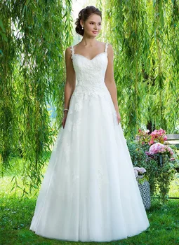 2017 New luxury wedding dresses Tulle Spaghetti strap sweetheart Lace up sweep train appliques princess Wedding Dress NO.819
2017 New luxury wedding dresses Tulle Spaghetti strap sweetheart Lace up sweep train appliques princess Wedding Dress NO.819