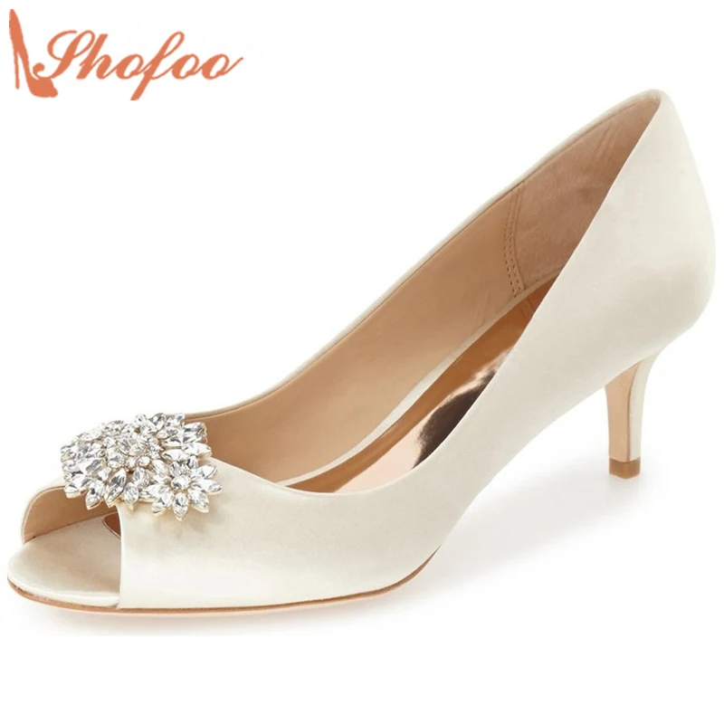 Shofoo Wedding Evening Pumps Women’ Ivory White Dark Suede Rinestone Peep Toe 6cm High Heels Bridals Shoes Large Size 4-16
Shofoo Wedding Evening Pumps Women’ Ivory White Dark Suede Rinestone Peep Toe 6cm High Heels Bridals Shoes Large Size 4-16