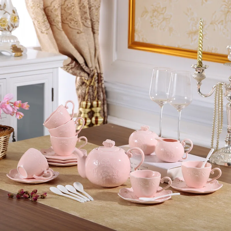 Glazed Lace Embossed Three Pots Set Tea Set Coffee Set Butterfly Embossed Ceramic Cup Ceramic Cup Pan Set
Glazed Lace Embossed Three Pots Set Tea Set Coffee Set Butterfly Embossed Ceramic Cup Ceramic Cup Pan Set