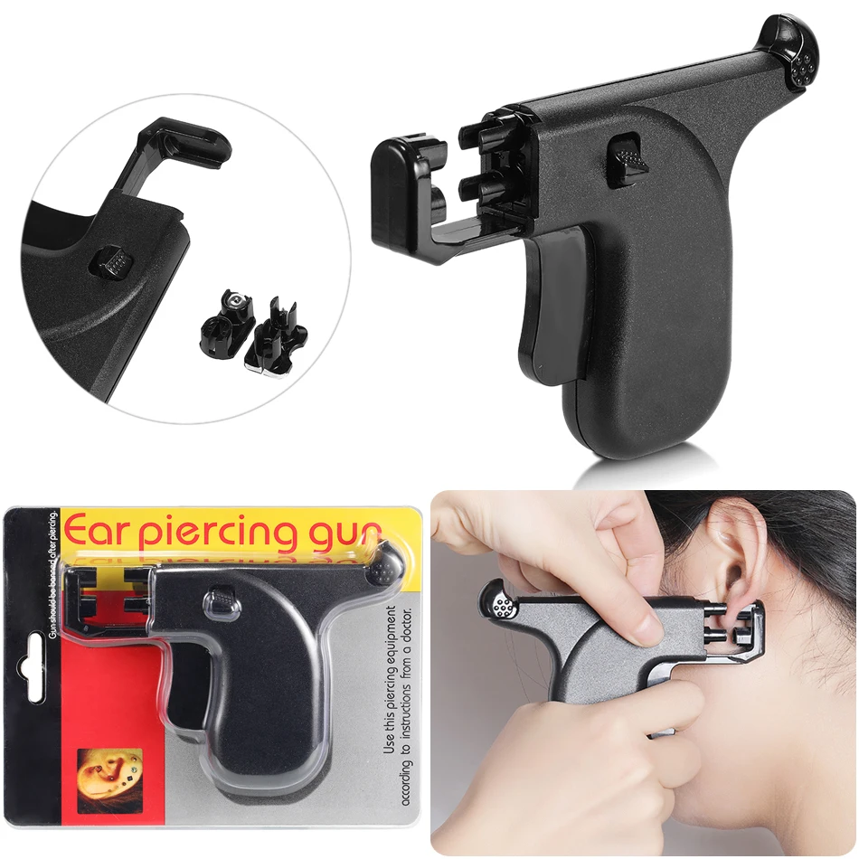 1Pc New Black No Pain Professional Safety Ear Piercing Gun Double Pistol Plug Stud Earrings Tool Ear Piercing Body Jewelry
1Pc New Black No Pain Professional Safety Ear Piercing Gun Double Pistol Plug Stud Earrings Tool Ear Piercing Body Jewelry