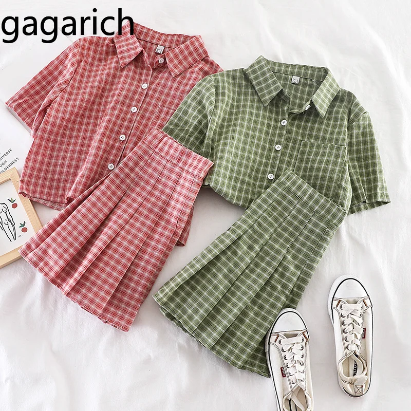 Ggaarich Women Two Piece Set Fashion 2019 Korean Version Retro Ins Elegant Short Plaid Shirt Pleated Short Mini Skirt
Ggaarich Women Two Piece Set Fashion 2019 Korean Version Retro Ins Elegant Short Plaid Shirt Pleated Short Mini Skirt