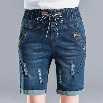 Plus Size 5XL Capris Women Shorts Lace Up Summer Ripped Jeans Short Woman Knee Length Harem Pants Wide Leg Denim Shorts C3200 
Plus Size 5XL Capris Women Shorts Lace Up Summer Ripped Jeans Short Woman Knee Length Harem Pants Wide Leg Denim Shorts C3200