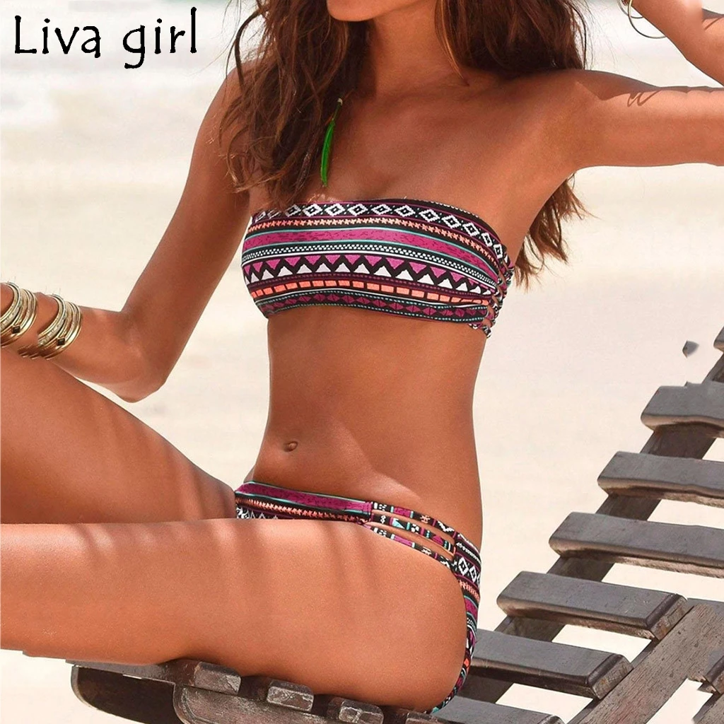 Liva girl Floral Print Bikini Push-Up Padded Female Strapless Swimsuit Beachwear 2019 New Brazilian Girls Swim Female Swimwear
Liva girl Floral Print Bikini Push-Up Padded Female Strapless Swimsuit Beachwear 2019 New Brazilian Girls Swim Female Swimwear