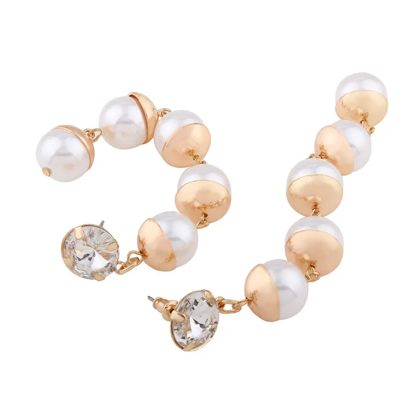 Simulated Pearl Beads Long Drop Earrings*