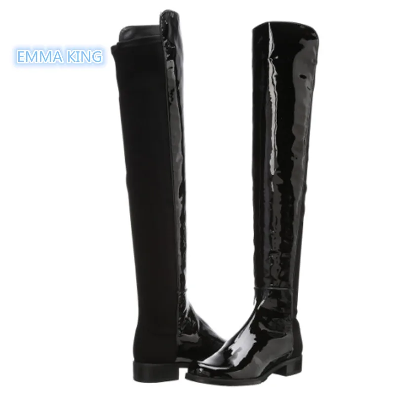 New Fashion Patent Leather Patchwork Thigh High Boots Women Chunky Heels Round Toe Knight Boots Winter Over The Knee Shoes Women
New Fashion Patent Leather Patchwork Thigh High Boots Women Chunky Heels Round Toe Knight Boots Winter Over The Knee Shoes Women