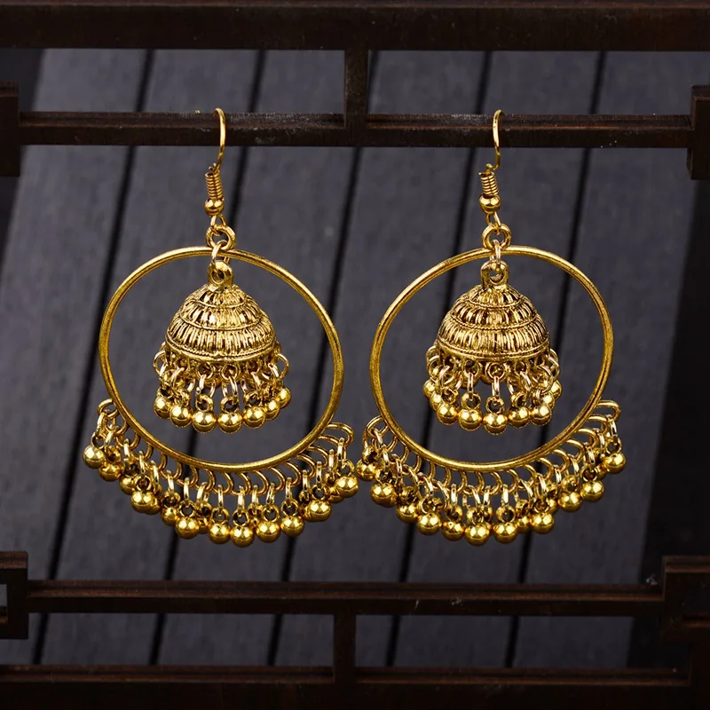 New Big Round Traditional Indian Bell Ladies Drop Earrings Women Gypsy Tassel Dangle Earrings Pakistani Jewelry Jhumka Earrings
New Big Round Traditional Indian Bell Ladies Drop Earrings Women Gypsy Tassel Dangle Earrings Pakistani Jewelry Jhumka Earrings