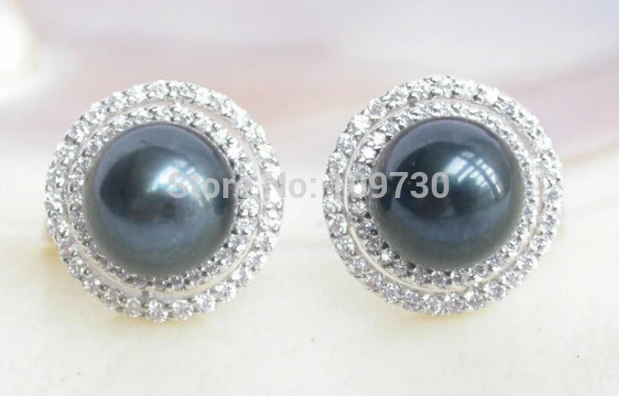 Hot sell Noble- ry00226 AAA Genuine 15mm Tahitian black round pearls earrings A0422
Hot sell Noble- ry00226 AAA Genuine 15mm Tahitian black round pearls earrings A0422