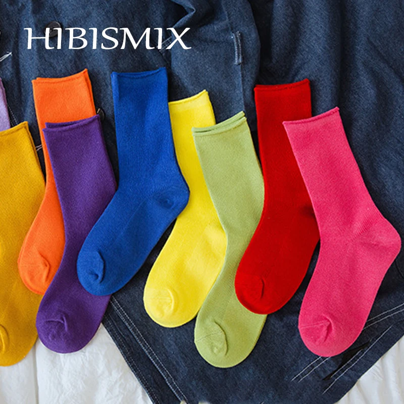 HIBISMIX Women Candy Colors Mid-Calf Socks 1 Pair Solid Breathable Spring Autumn Sweet School Girls Socks for Ladies S0006
HIBISMIX Women Candy Colors Mid-Calf Socks 1 Pair Solid Breathable Spring Autumn Sweet School Girls Socks for Ladies S0006