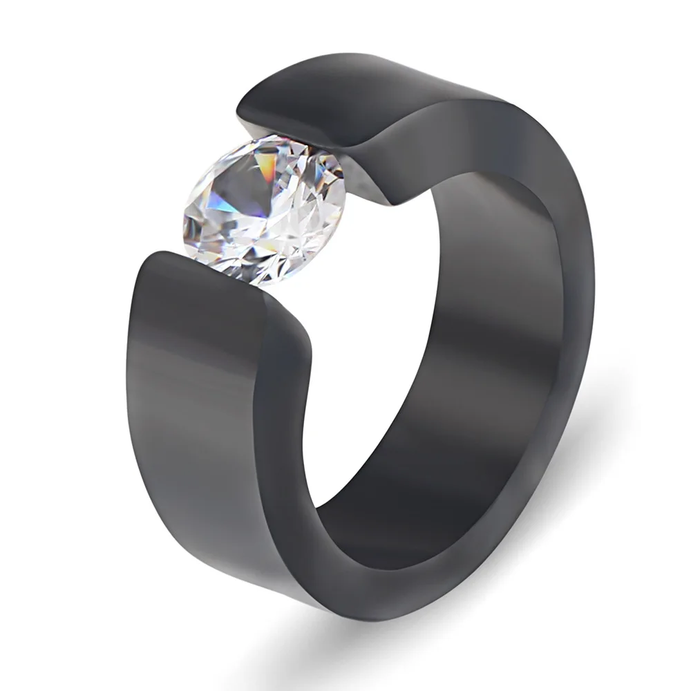 ZMZY Big CZ Crystal Stainless Steel Rings for Women Love Wedding Engagement Gift Jewelry New Fashion Gold Silver Black Color
ZMZY Big CZ Crystal Stainless Steel Rings for Women Love Wedding Engagement Gift Jewelry New Fashion Gold Silver Black Color