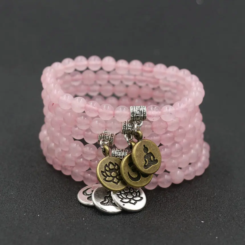 Minimalism 6 Styls Pink Quartz Stone 6mm Beaded Charm Bracelets Couples Lotus Buddha OM Yoga Bracelets For Women Bileklik
Minimalism 6 Styls Pink Quartz Stone 6mm Beaded Charm Bracelets Couples Lotus Buddha OM Yoga Bracelets For Women Bileklik