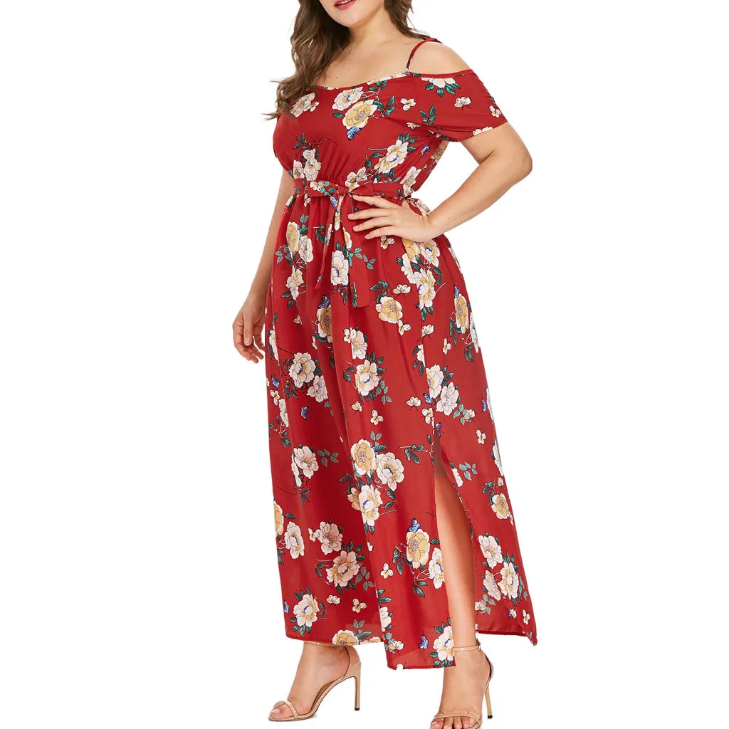 Women's Plus Size Bohemian Maxi Dres Strapless Strap High Elastic Waist Bandage Bow Floral Print Long Dress Beach Party Vestidos
Women's Plus Size Bohemian Maxi Dres Strapless Strap High Elastic Waist Bandage Bow Floral Print Long Dress Beach Party Vestidos