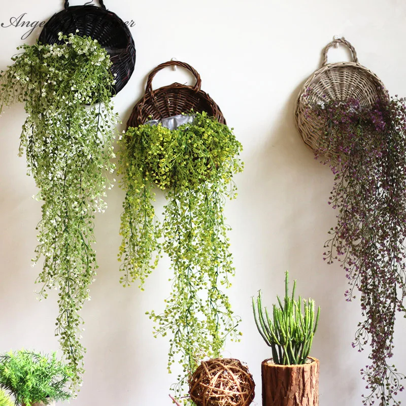 

Artificial Admiralty willow 1pcs 78cm simulation plant 5 colors DIY wall hanging vine wedding decoration for home hotel decor