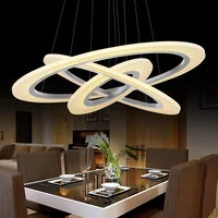 3/2/1 Ring Aluminum Acrylic LED Ceiling Light Living Room Bedroom Study Room Lamp Office & Commercial Lighting Chandelier90-240V image