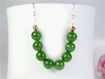 New genuine 18K gold inlaid with natural Chinese Green Jade ball pendant clavicle chain
New genuine 18K gold inlaid with natural Chinese Green Jade ball pendant clavicle chain
